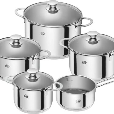 BSF Koch-Topf-Set Suppentopf 16, 20, 24 cm Induktion 5-tlg. Serie Bordeaux NEU