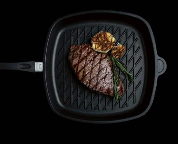 AMT BBQ-Pfanne Grillpfanne Steakpfanne Induktion Gastro-Guss 28 x 28 x 5cm NEU – Bild 2