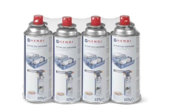 4x Hendi Butan Gaskartuschen Flüssiggas-Kartuschen LPG Gas-Kocher NEU