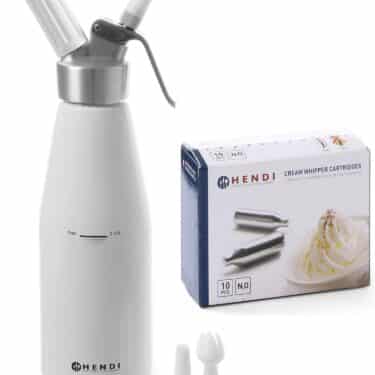 Sahnespender 10x Sahnekapseln N2O 0,5 Liter Weiss Hendi Gastro NEU