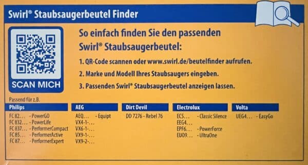 12 Swirl Staubsaugerbeutel PH86 PH96 für Philips AEG Volta + 3 Abluftfilter NEU – Bild 3