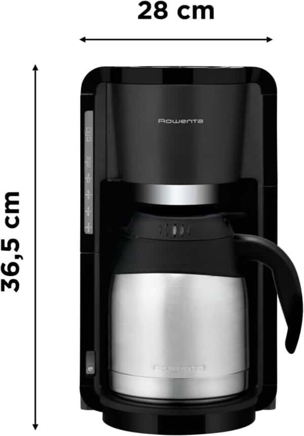 Rowenta Filter-Kaffeemaschine mit Thermoskanne 4h 12 Tassen Milano Schwarz NEU – Bild 4