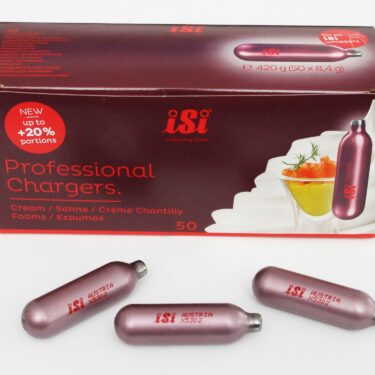 50x ISI N2O Sahne-Kapseln cream capsules Professional Chargers NEU