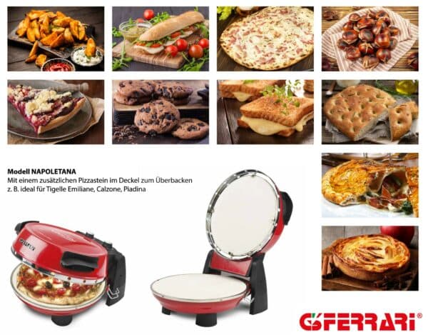 G3-Ferrari Pizzaofen Pizzamaker Napoletana Express Pizza in 3 min. fertig Rot – Bild 8