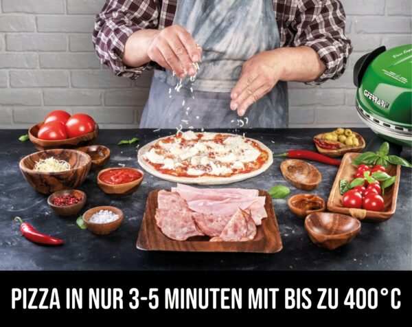G3-Ferrari Pizzamaker Pizzaofen Express 230V 400°C 1200W Jäger-Grün NEU – Bild 10