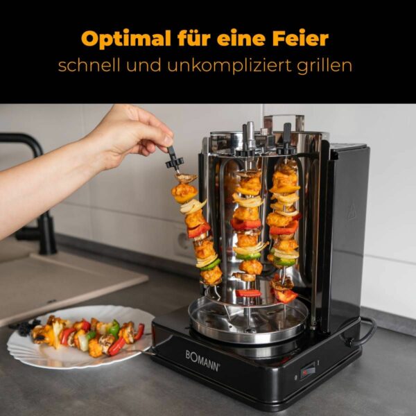 Bomann Hähnchen Spieß Döner-Grill Kebap Drehgrill Gyros Grill 3-in-1 NEU – Bild 6