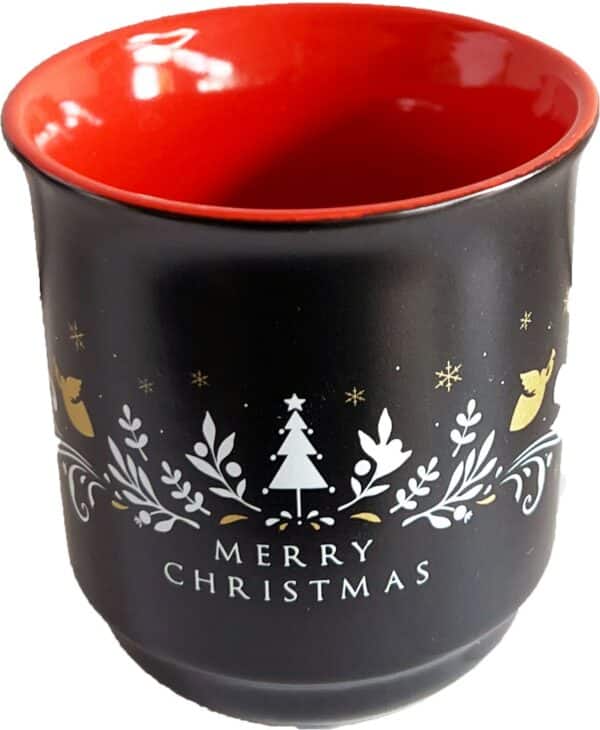 36x Glühweinbecher Tassen 200 ml Weihnachtsbecher Rot Schwarz mit Füllstrich NEU – Bild 2