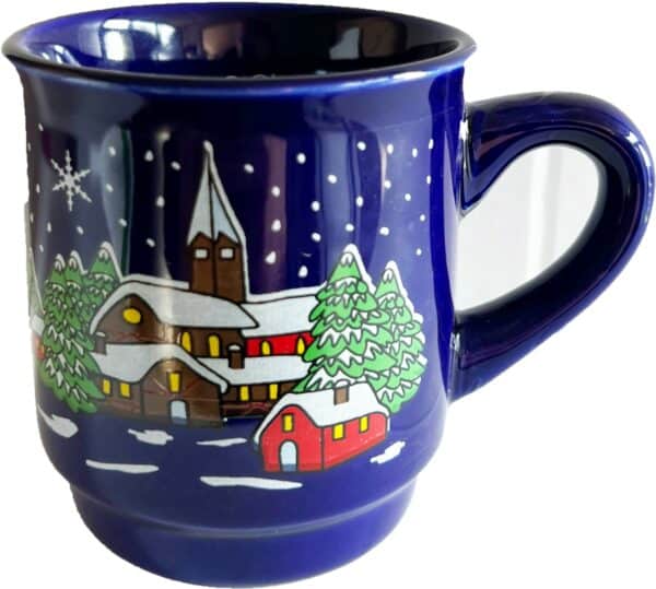 36x Keramik Glühwein-Becher Weihnachtsbecher Tasse 200 ml geeicht Blau NEU – Bild 4