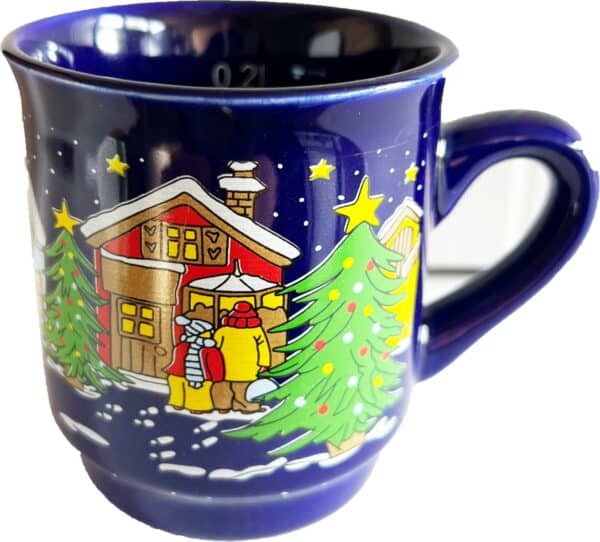 36x Keramik Glühwein-Becher Weihnachtsbecher Tasse 200 ml geeicht Blau NEU – Bild 3