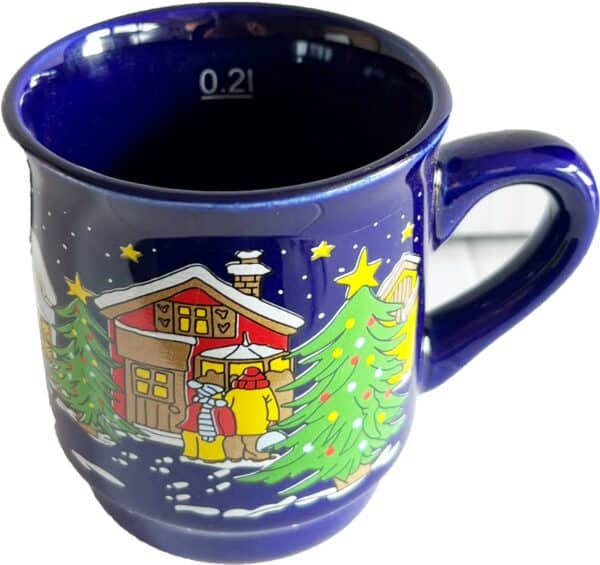 36x Keramik Glühwein-Becher Weihnachtsbecher Tasse 200 ml geeicht Blau NEU – Bild 5