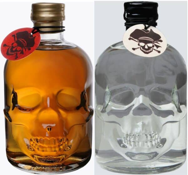 (1L/34,90€) WODKA RUM Totenkopf-Flasche SeaWolf Captains Spirit 2x 0,5 Liter