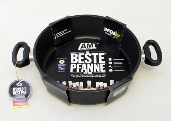 AMT Bratpfanne Schmorpfanne Schmortopf Induktion Ø 32 x 8 cm Höhe Schwarz NEU – Bild 3