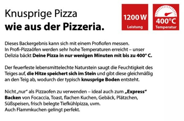 G3-Ferrari Pizzaofen Pizzamaker Napoletana Express Pizza in 3 min. fertig Rot – Bild 9