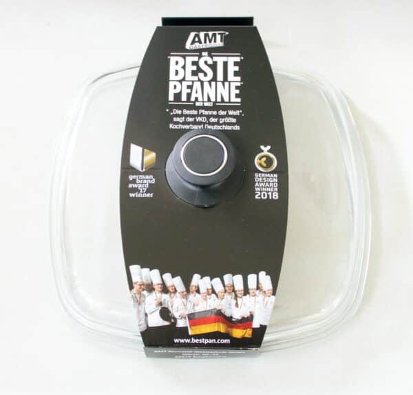 AMT Glasdeckel Grillpfanne BBQ-Pfanne Quadratisch-Glasdeckel Ø 28 x 28 cm NEU – Bild 2