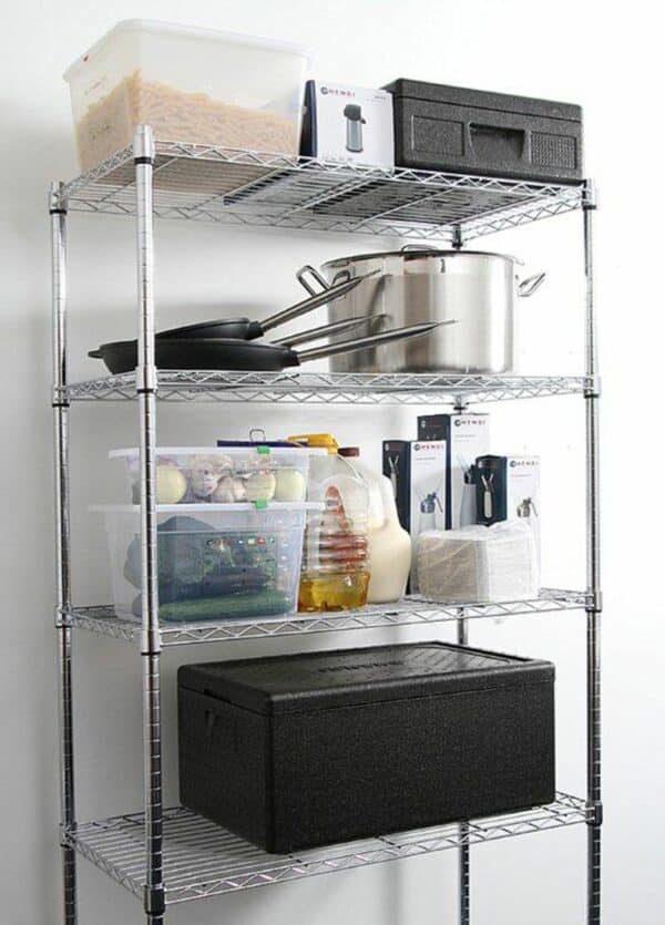 Hendi Küche-Lager-Regal-System mit 5 Böden Storage-Rack Chrom-Silber NEU – Bild 4