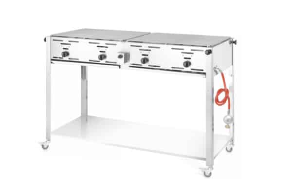 Hendi Quattro Gas-Grill Grill-Master Edelstahl inkl. Grill und Bratpfanne NEU