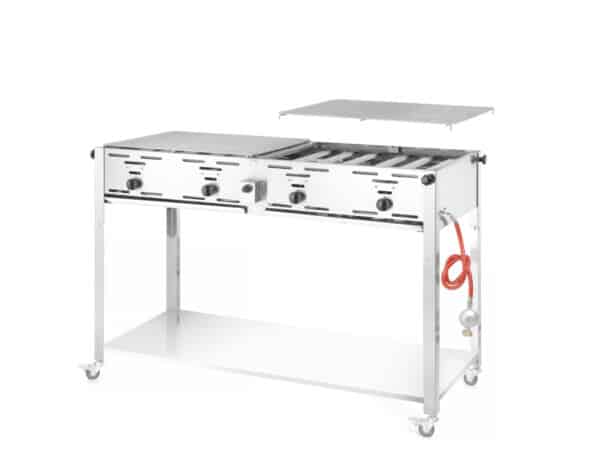 Hendi Quattro Gas-Grill Grill-Master Edelstahl inkl. Grill und Bratpfanne NEU – Bild 3