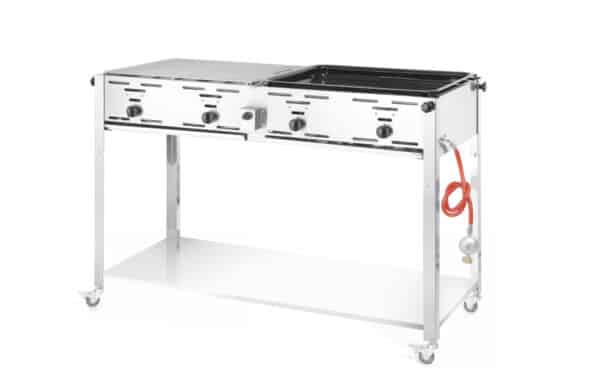 Hendi Quattro Gas-Grill Grill-Master Edelstahl inkl. Grill und Bratpfanne NEU – Bild 4