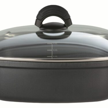 GSW Bräter mit Glasdeckel Silcoguss Noir Ø 28 x 28 x 8,5 cm 4,5 Liter NEU