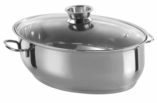 GSW Edelstahl-Bräter Multi-Bräter Oval mit Glas und Edelstahl Ø 38cm Silber NEU – Bild 3