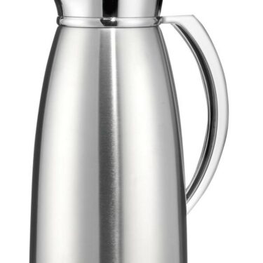 Axentia Kaffeekanne Isolier-Kanne aus Edelstahl und Glas Kolben Silber 1 Liter NEU