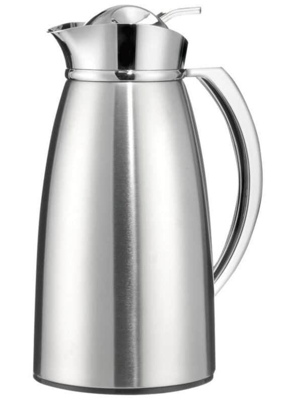 Axentia Kaffeekanne Isolier-Kanne aus Edelstahl und Glas Kolben Silber 1 Liter NEU