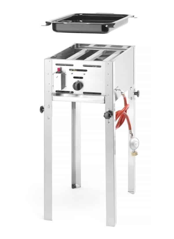 HENDI Gas-Grill Grill-Master Gas-Bräter aus Edelstahl inkl. Grill und Bratpfanne – Bild 3