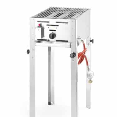 HENDI Gas-Grill Grill-Master Gas-Bräter aus Edelstahl inkl. Grill und Bratpfanne