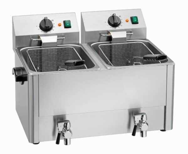 Bartscher Doppel-Fritteuse mit Fett-Ablasshahn 2 x 8 Liter 2 x 230V ChefIdee NEU – Bild 3