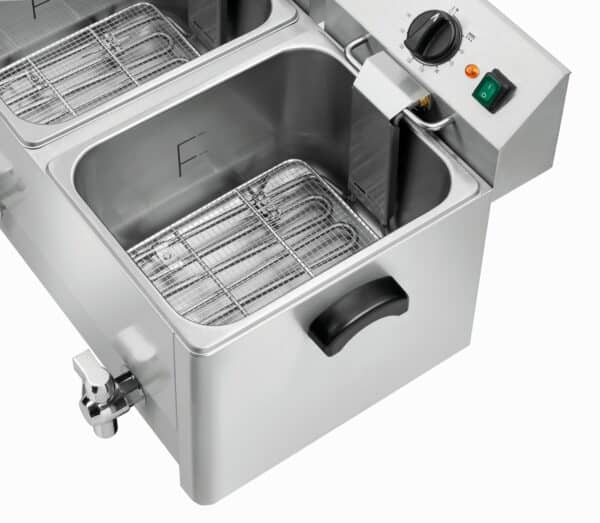 Bartscher Doppel-Fritteuse mit Fett-Ablasshahn 2 x 8 Liter 2 x 230V ChefIdee NEU – Bild 4