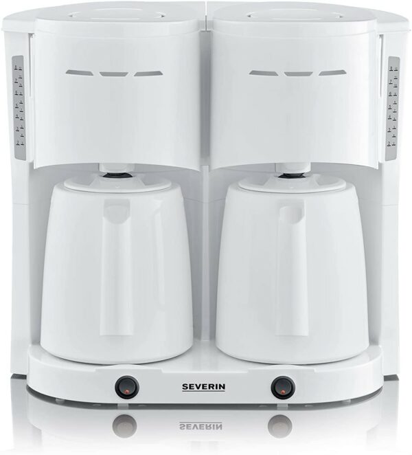 Severin Doppel-Filter-Kaffeemaschine DUO mit Thermokanne 2 Liter Weiss NEU