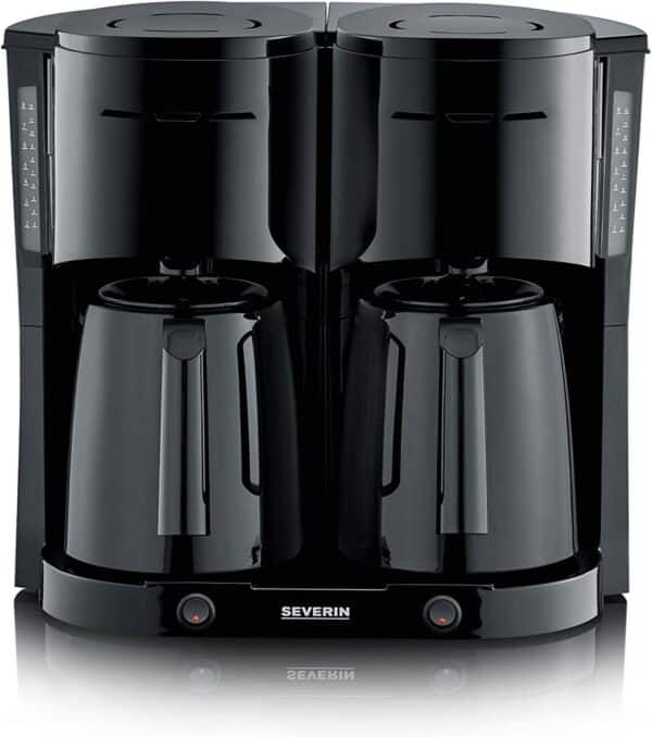 Severin Doppel-Filter-Kaffeemaschine DUO mit Thermokanne 2 Liter Schwarz NEU