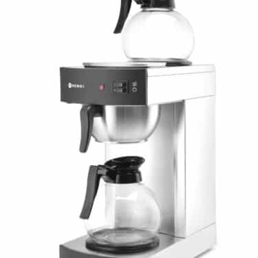 Hendi Kaffeemaschine Kaffeeautomat aus Edelstahl 2x 1,8 Liter Glaskanne Silber