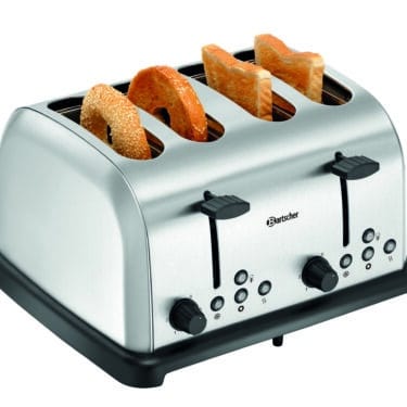 Bartscher Toaster 4 Scheiben-Schlitz aus Edelstahl Silber NEU