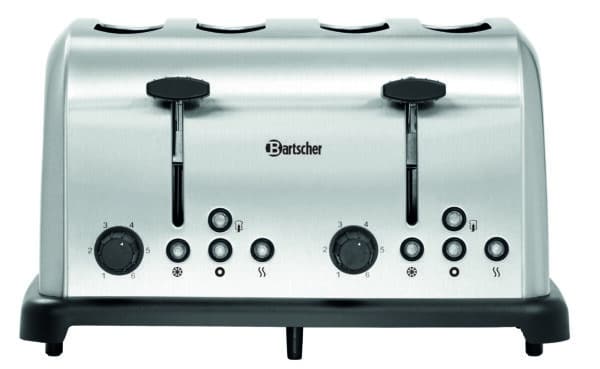 Bartscher Toaster 4 Scheiben-Schlitz aus Edelstahl Silber NEU – Bild 6