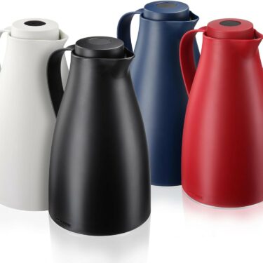 Leifheit Kaffeekanne Teekanne Thermoskanne Isolierkanne 1 Liter BPA frei Weiss
