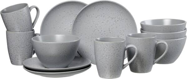 Ritzenhoff Frühstück-Set Komplett-Service Kombiservice Serie Kitwe Grau 12-tlg.
